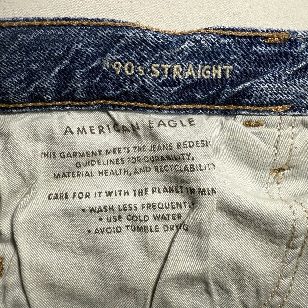 American Eagle Outfitters 90s Straight Jeans - Medium Blue Denim - Picture 4 of 6